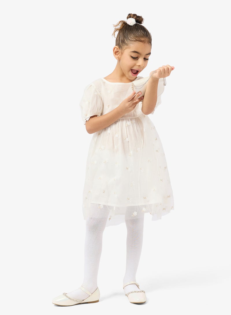 Pinata White Embellished Tulle Occasion Dress - Image 4